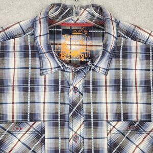 Axis Men's Long Sleeve Shirt Blue Plaid Button Up Large